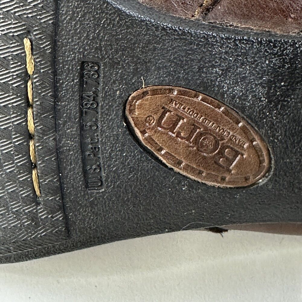 Born Womens Tour Boots sz 8 M Block Heel Bootie Leather Western Brown Studded - Picture 6 of 12